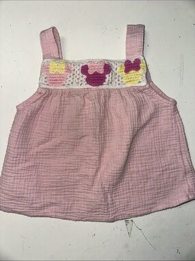 Disney Minnie Mouse Crochet Muslin Tank Top Disneyland World 3